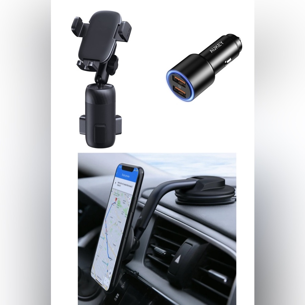 3 PCS AUKEY Car Cup Holder Phone Mount with Rotating Ball Joint